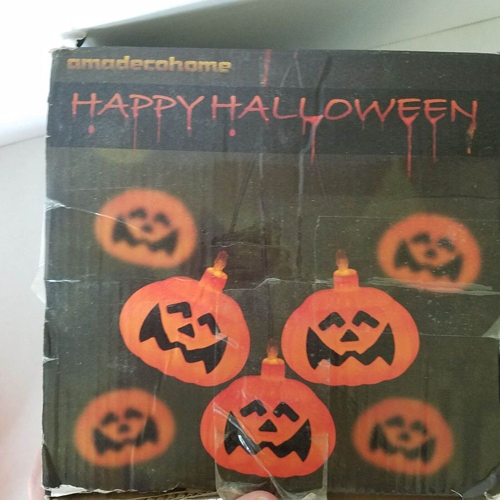 Halloween Orange Pumpkins 20 LED String Lights 11.4' length Remote 8 Light Modes - Picture 9 of 10